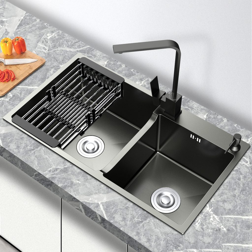 Chậu rửa chén inox 304 cao cấp 2 ngăn (82x45) - King Bếp